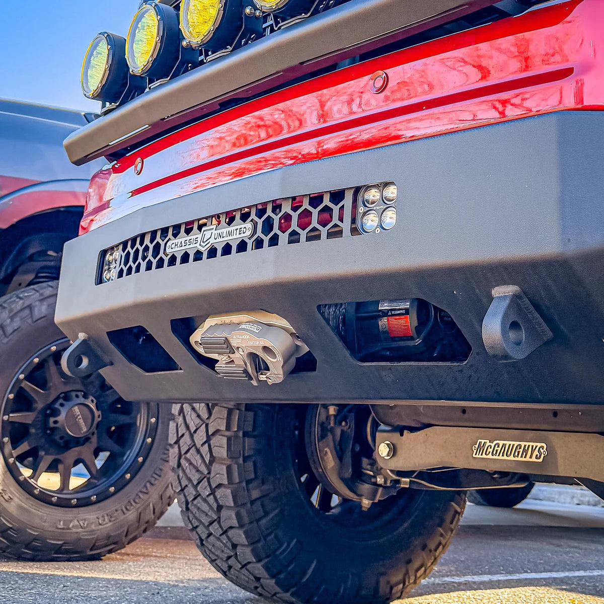 Light Bar Block-Off Screen W/ Cube Light Mounts Front View