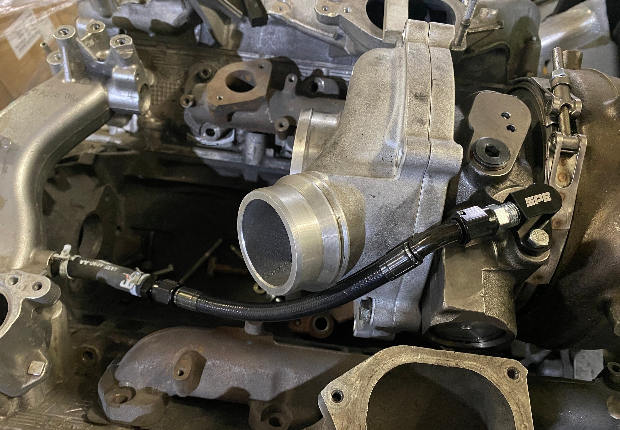 SPE Motorsport 2017-2019 6.7L Powerstroke Turbo Coolant Feed Line