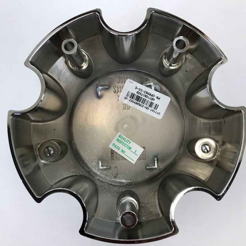 RACELINE 982 RAPTOR CAP CHROME W/SILVER LOGO 5X5.5/5X150 Front View