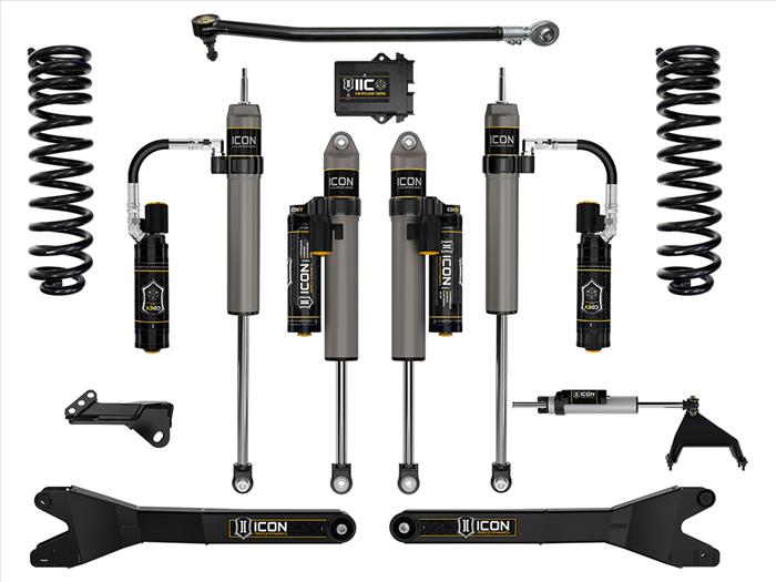 ICON 2023-2025 Ford F-250/F-350 Super Duty 4WD, Gas, 2.5" Lift, Stage 6 Suspension System w/ Radius Arms