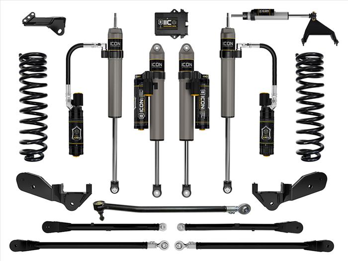 ICON 2023-2025 Ford F-250/F-350 Super Duty 4WD, Gas, 2.5" Lift, Stage 6 Suspension System w/ 4-Link