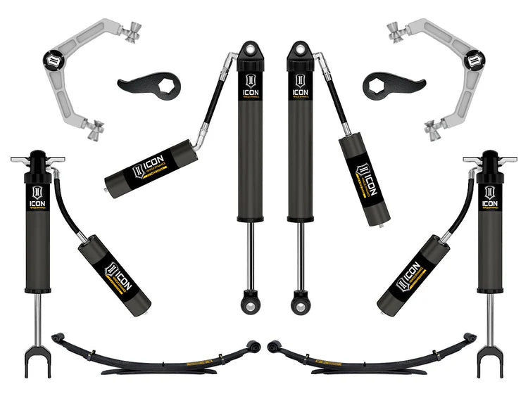 ICON 2020-2026 Chevrolet Silverado/GMC Sierra 2500/3500 HD, 2-3.5" Lift, Stage 2 Suspension System, Billet, w/ Leaf Packs