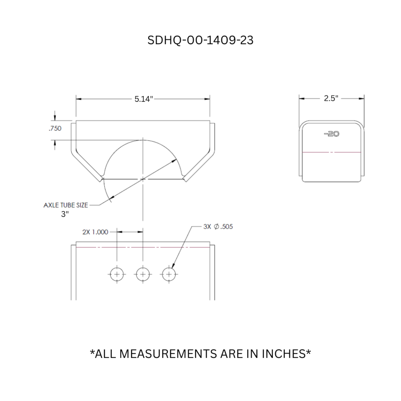 SDHQ Built Leaf Spring Perch Kit | 2.5" Leaf Spring Width, 3" Axle