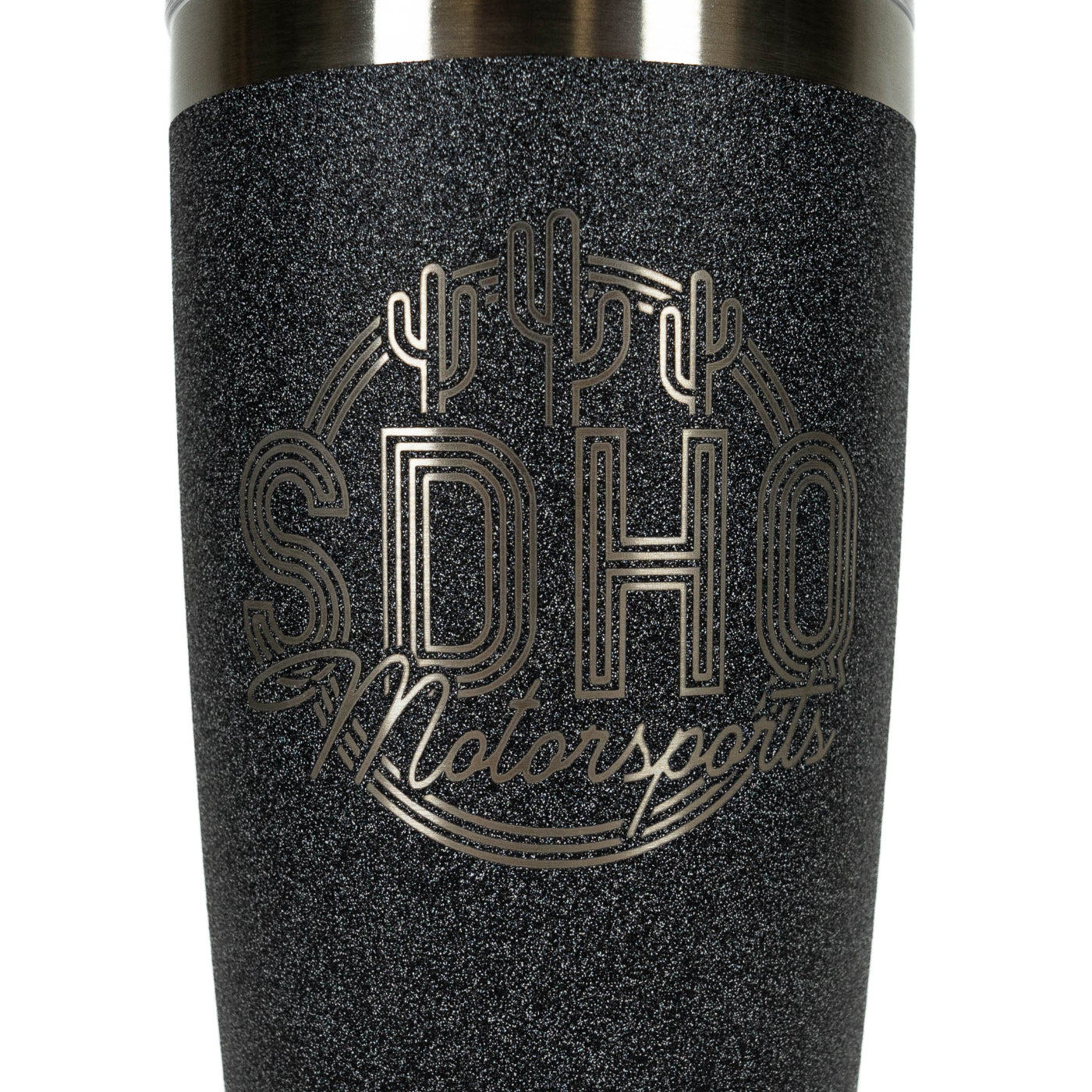 SDHQ Motorsports Neon Sign Logo Yeti Rambler 20oz Tumbler with MagSlider Lid | Black Stone