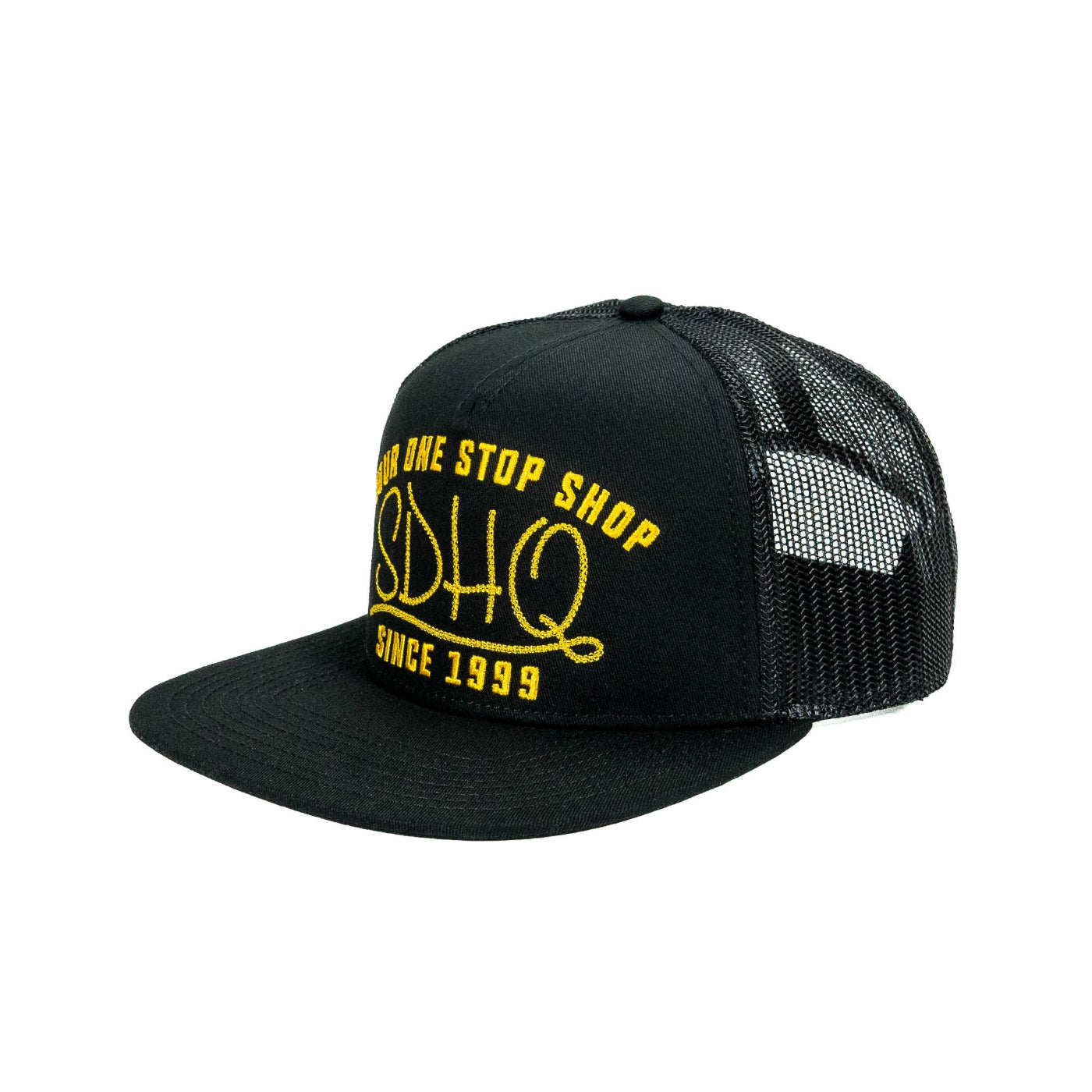 SDHQ One Stop Shop Trucker Hat | Yellow Embroidery