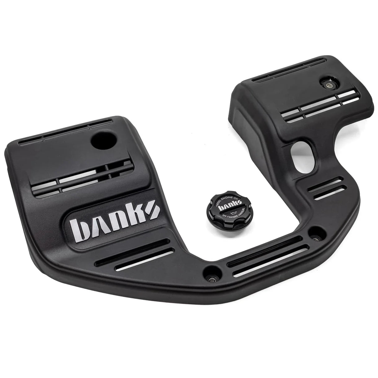 Banks Engine Cover with Revolver Billet Oil Cap For 2007.5-2024 RAM 6.7L with Monster-Ram Installed