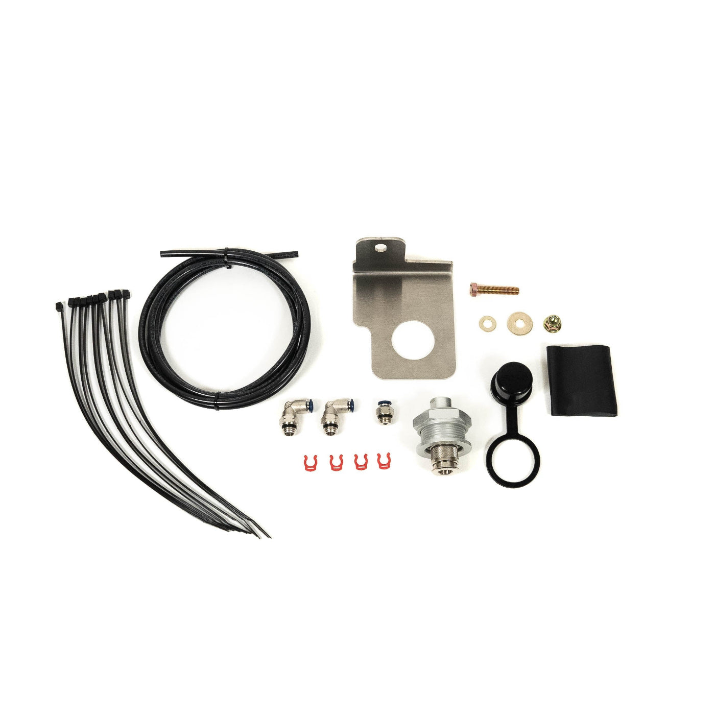 SDHQ Built '24+ Ranger Raptor Air Chuck and Switch Mount Kit display of included parts and hardware 