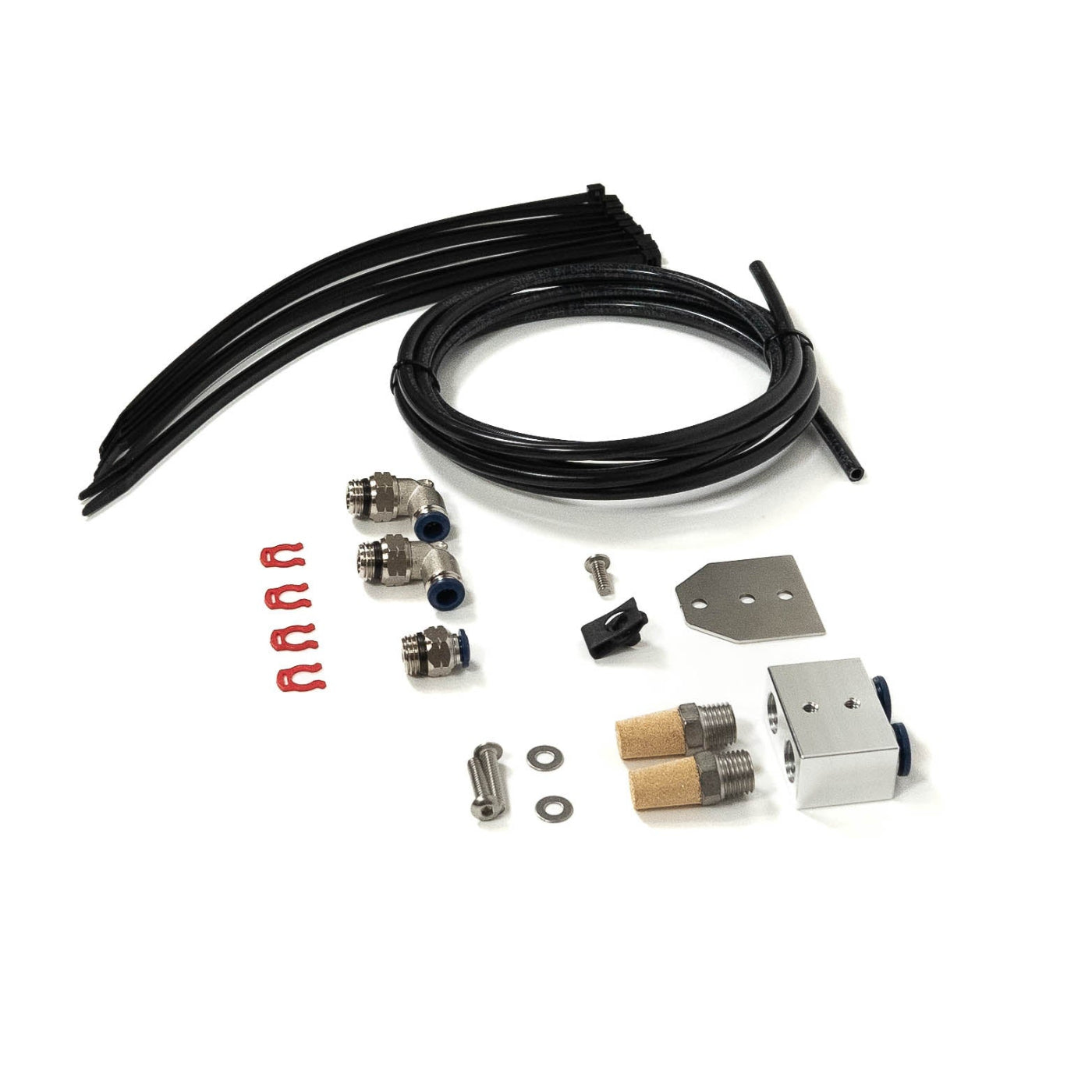 SDHQ Built '24+ Ranger & Ranger Raptor ARB Filter Relocation Kit display of included parts and hardware 