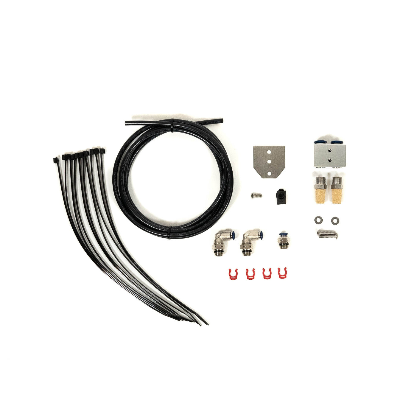 SDHQ Built '24+ Ranger & Ranger Raptor ARB Filter Relocation Kit display of included parts and hardware 
