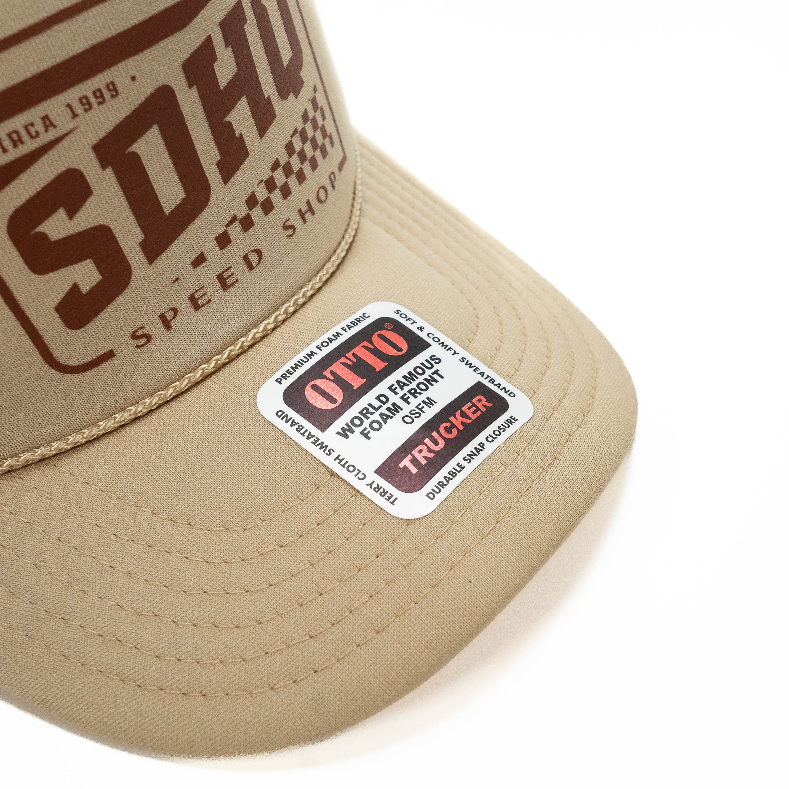 SDHQ Speed Shop Trucker Hat - Tan & Brown