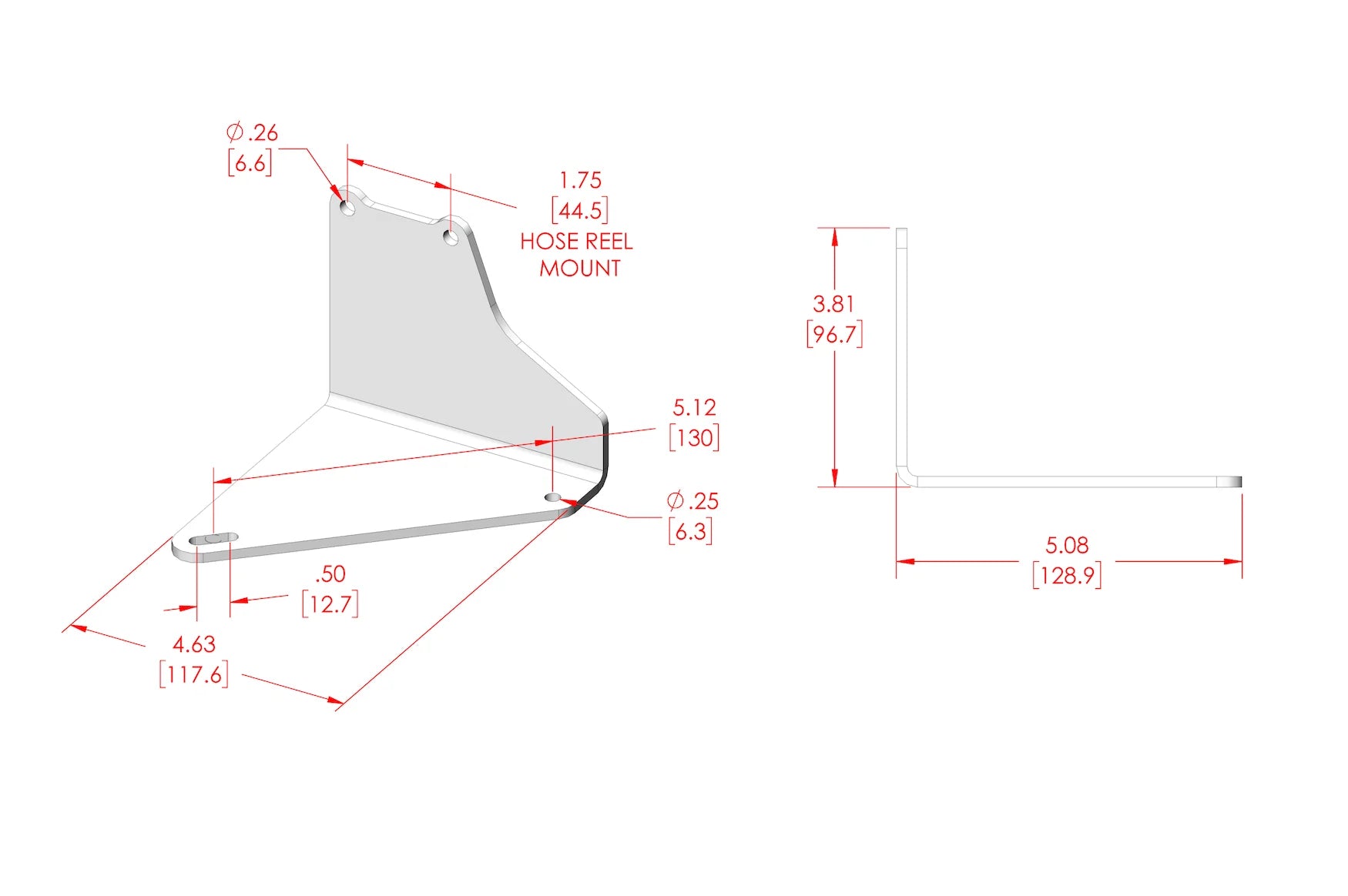 Apex Designs JEEP GLADIATOR UNDER SEAT BRACKET- Model of Measurements 