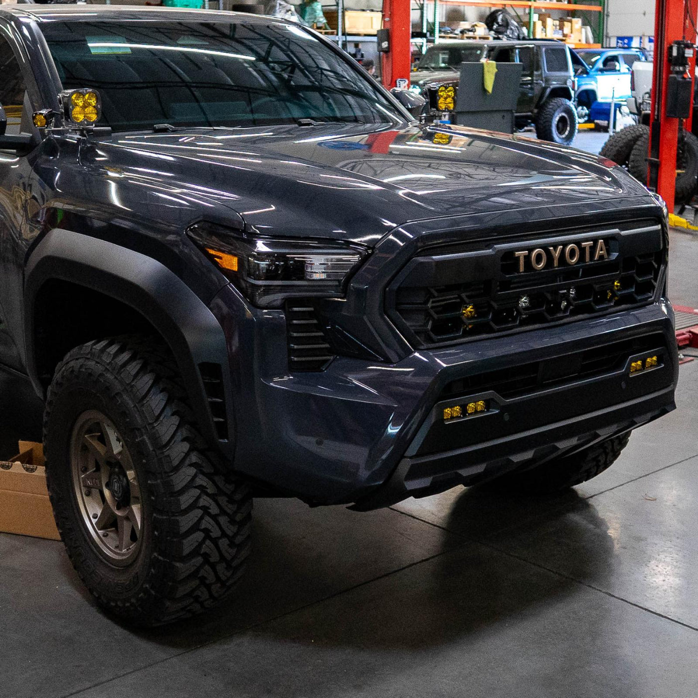 SDHQ Built '24-25 Tacoma Behind The Grille Pod Light Mounting Kit installed 
