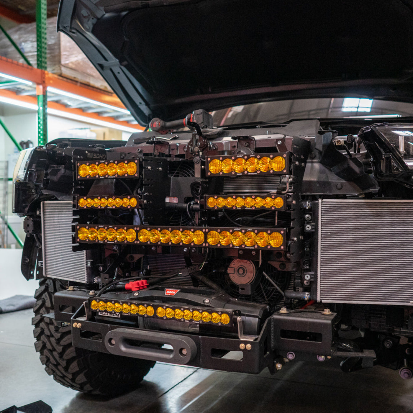 '22-24 Toyota Tundra/Sequoia SDHQ Built Behind the Grille 10" Light Bar Center Mount Option installed 