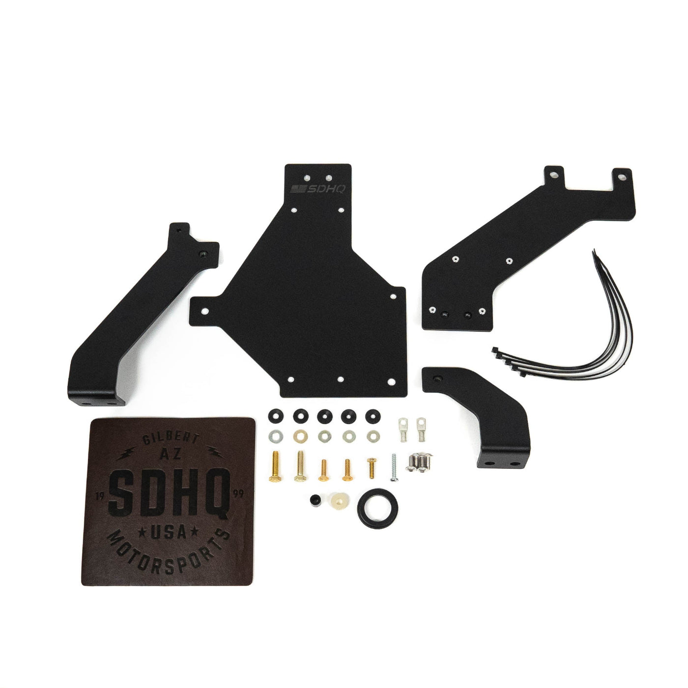 '22-25 Toyota Tundra Crew Max SDHQ Built ARB Twin Air Compressor Mount display of included parts and hardware 