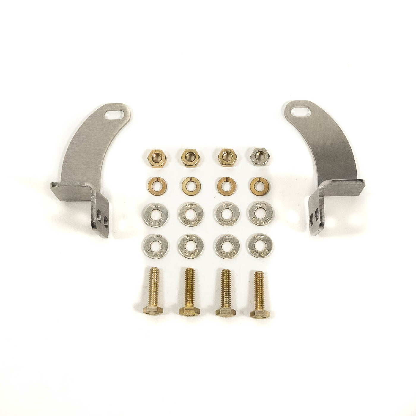 SDHQ Built '22-24 Tundra Hidden Winch Mount 20" Light Bar Mounting Bracket Kit display of included parts and hardware 