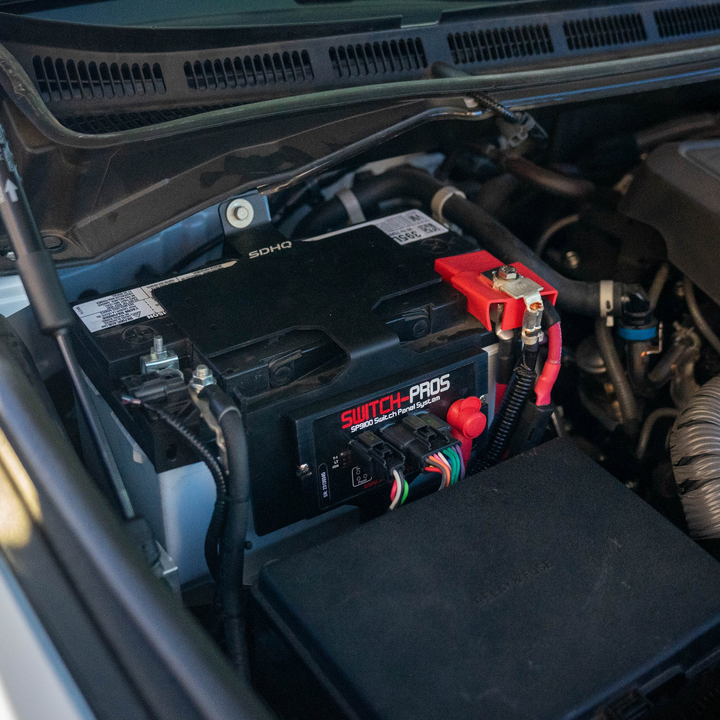 '22-24 Toyota Tundra SDHQ Built Complete Switch-Pros RCR-Force-12 Mounting Kit display of power module mount installed 