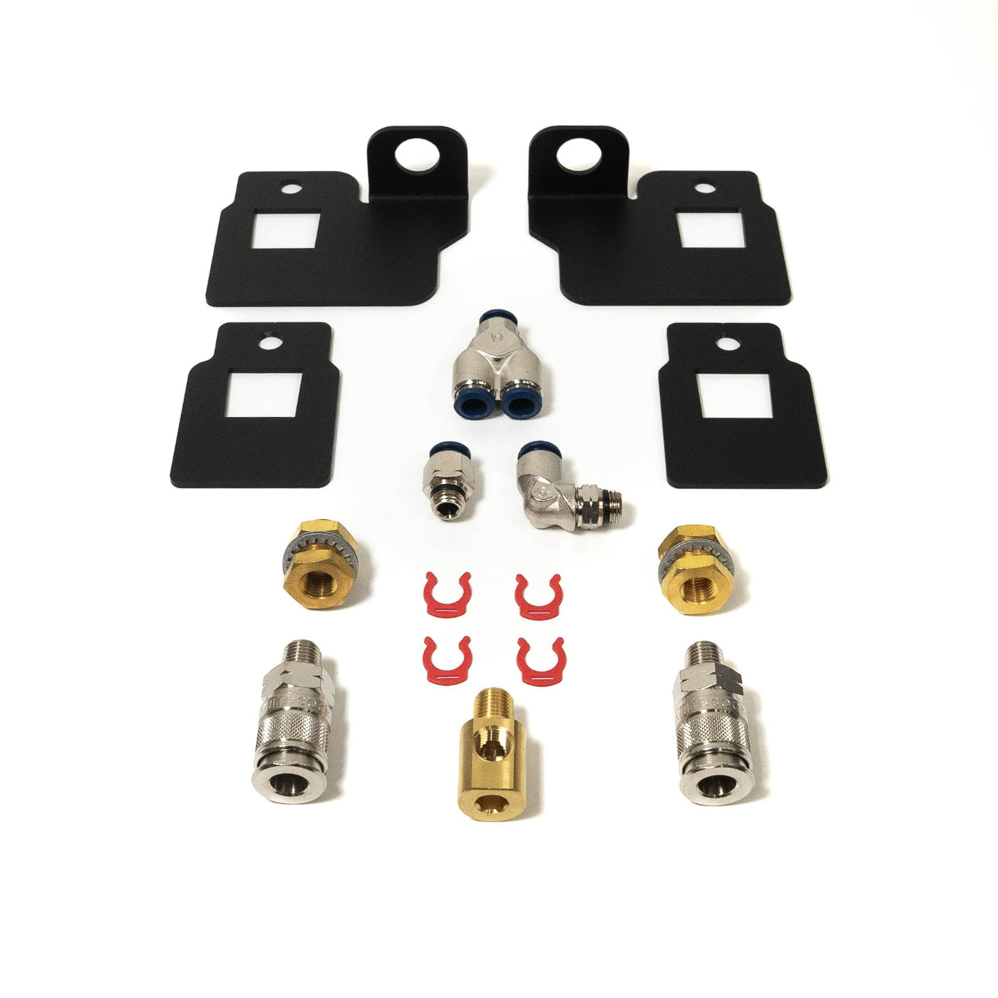 2022-2024 Tundra SDHQ Built Remote Air Chuck and Switch Mounting Kit display of included parts and hardware 