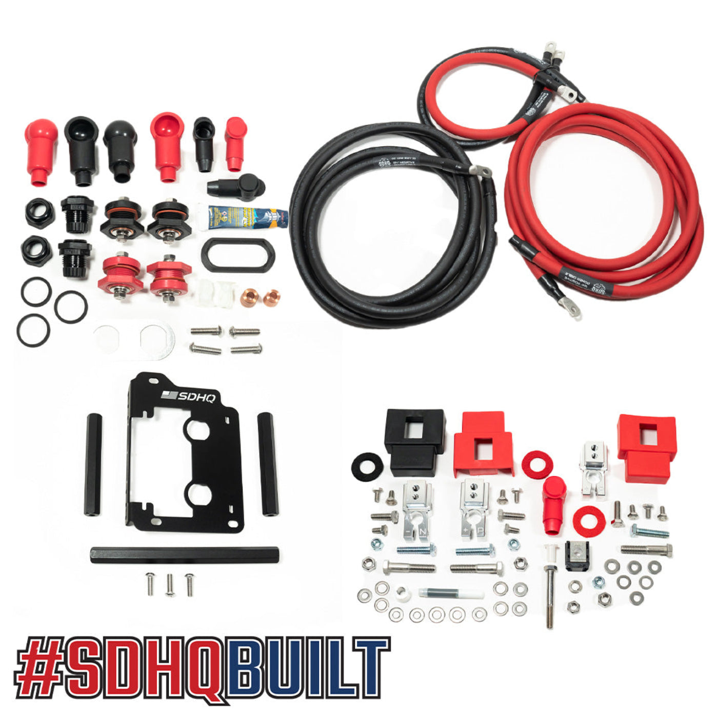 2022-2025 Tundra Hybrid SDHQ Built Under Hood Power Solution Kit display of included parts and hardware 