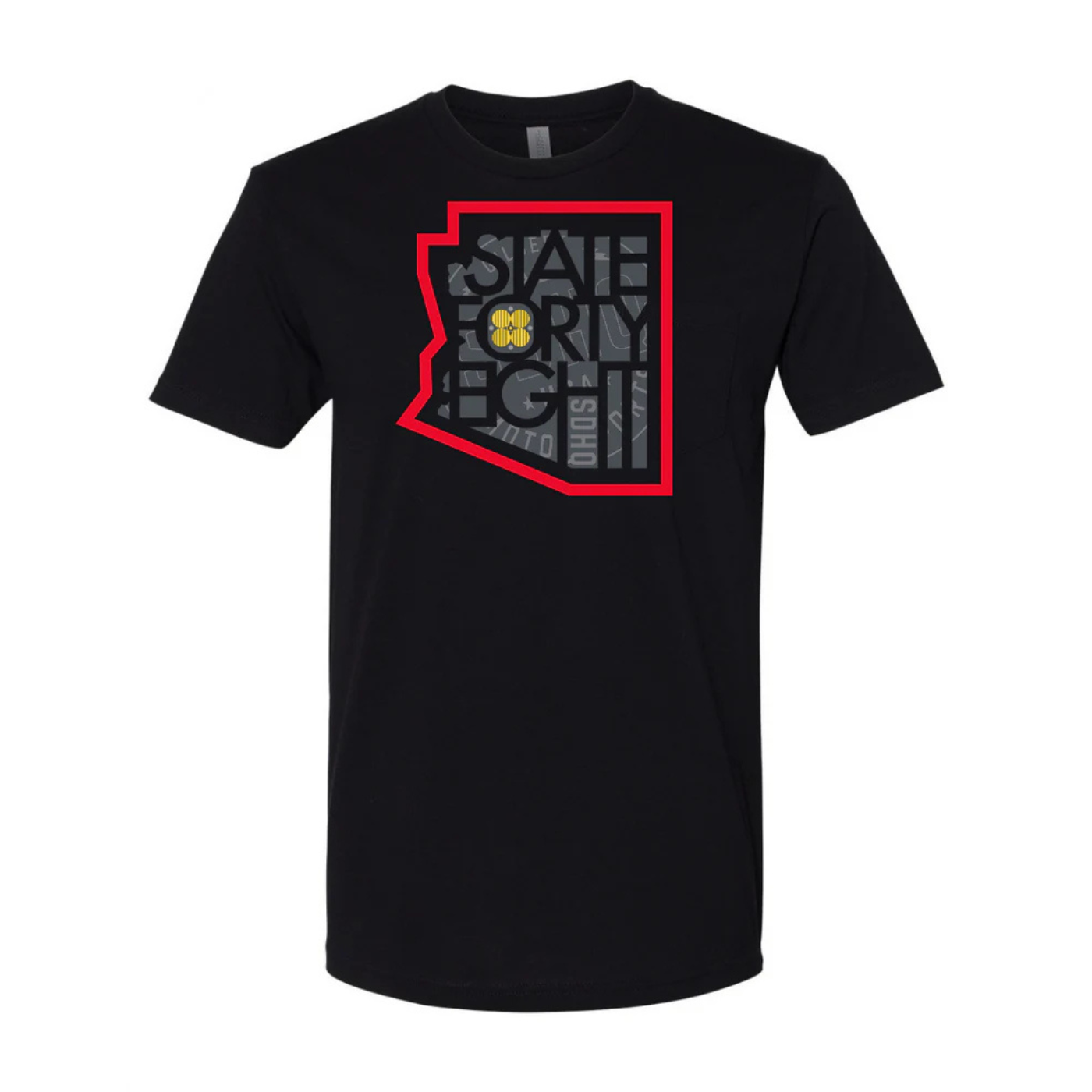 SDHQ Motorsports State 48 Outline T-Shirt - Black