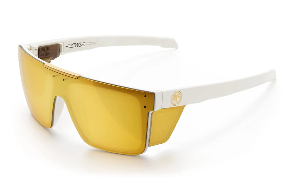 Performance Quatro Sunglasses: GLOSS WHITE Gold Lens Z87+