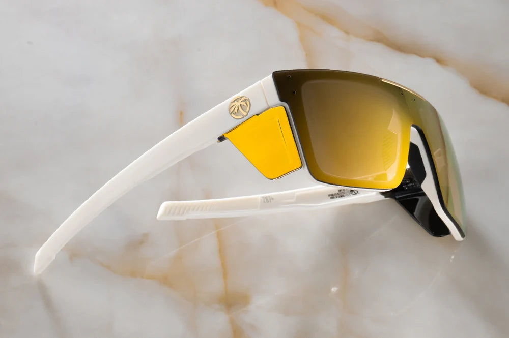 Performance Quatro Sunglasses: GLOSS WHITE Gold Lens Z87+