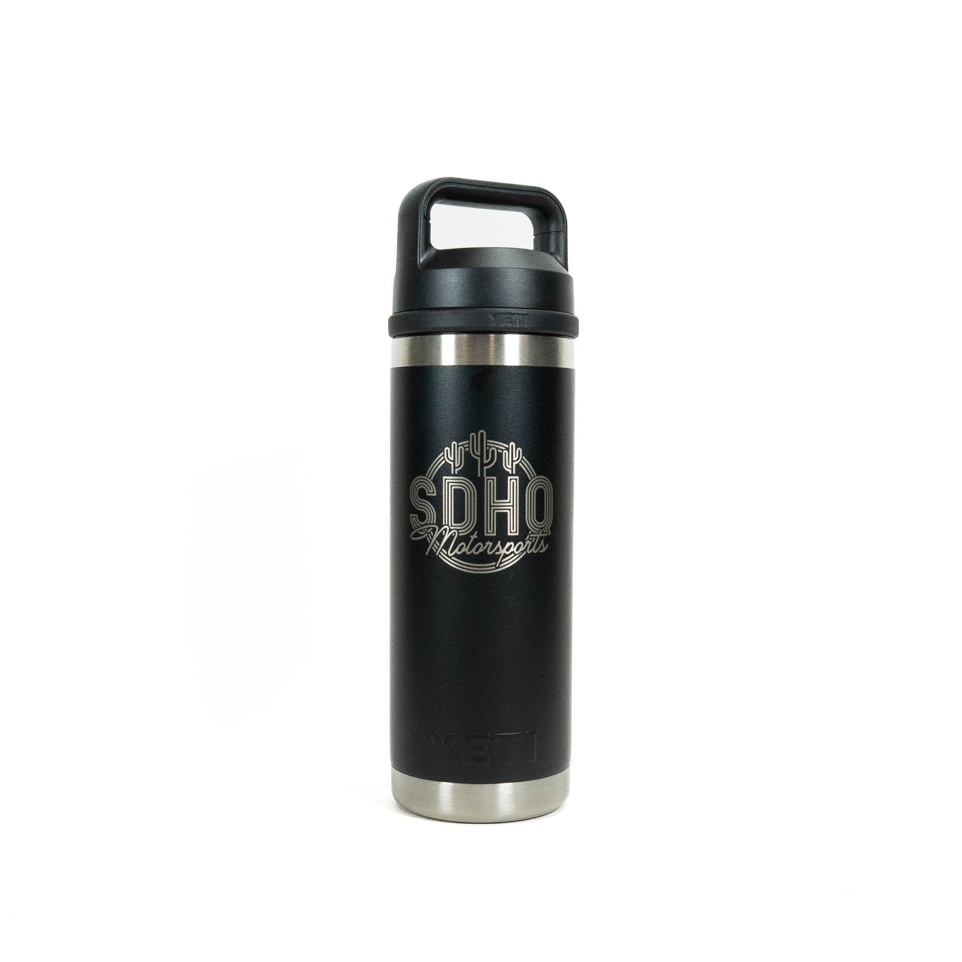 SDHQ Neon Sign Logo Yeti Rambler 18oz Water Bottle with Chug Cap | Black