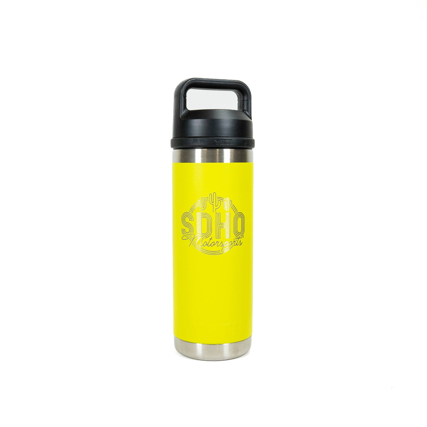 SDHQ Neon Sign Logo Yeti Rambler 18oz Water Bottle with Chug Cap | Firefly Yellow
