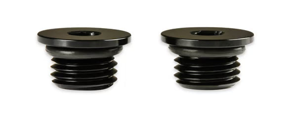 Earl's -3 AN Port Plug w/ O-Ring Seal, Black Anodized Aluminum - 2 pieces Front View Black