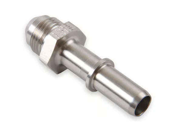 Earl's O.E. Fuel Line EFI Quick Connect 1/2" Tube to -8 AN Male - Stainless Front View Silver