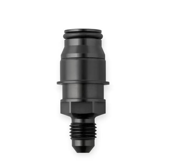 Earl's Clutch Adapter Fitting - Quick Connect Front View Black