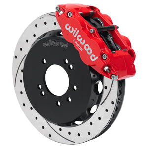 Forged Narrow Superlite 6R Big Brake Front Brake Kit (Hat) Drilled/Slotted RED Skyline R33 | 17" Wheel Diameter Minimum