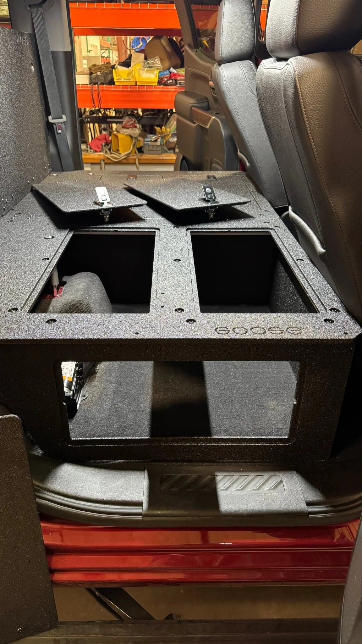 CHEVY - SILVERADO - 4TH GEN - GMC - SIERRA - 2019-PRESENT - 5TH GEN - EXPLORE SERIES - CREW CAB - SEAT DELETE PLATE SYSTEM - SECOND ROW - 100% Front View