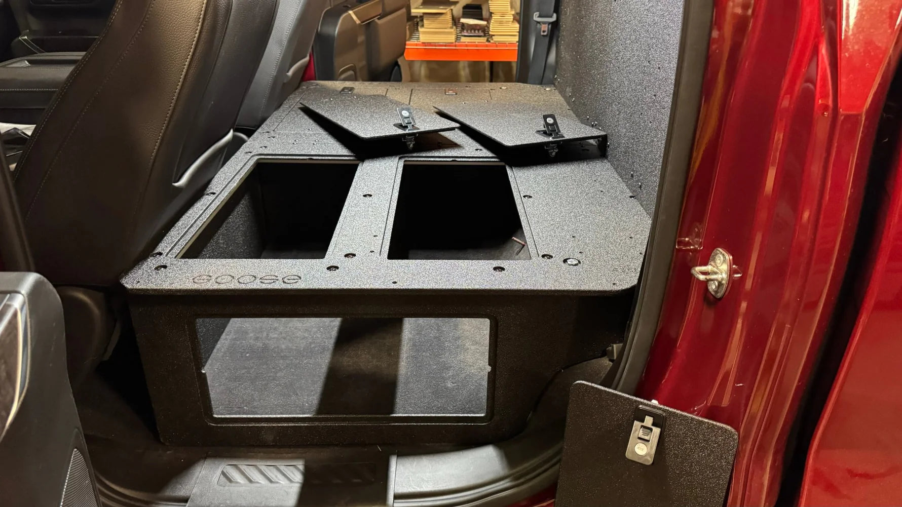 CHEVY - SILVERADO - 4TH GEN - GMC - SIERRA - 2019-PRESENT - 5TH GEN - EXPLORE SERIES - CREW CAB - SEAT DELETE PLATE SYSTEM - SECOND ROW - 100% Front View