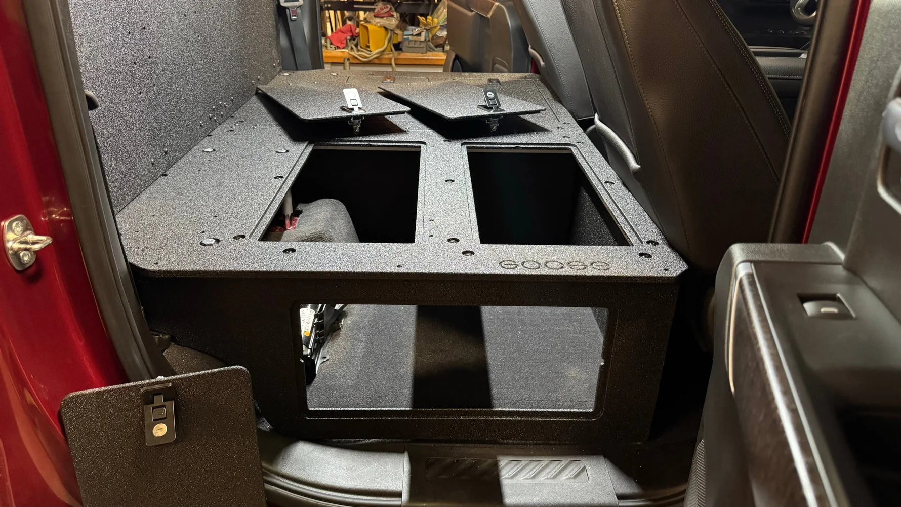 CHEVY - SILVERADO - 4TH GEN - GMC - SIERRA - 2019-PRESENT - 5TH GEN - EXPLORE SERIES - CREW CAB - SEAT DELETE PLATE SYSTEM - SECOND ROW - 100% Front View