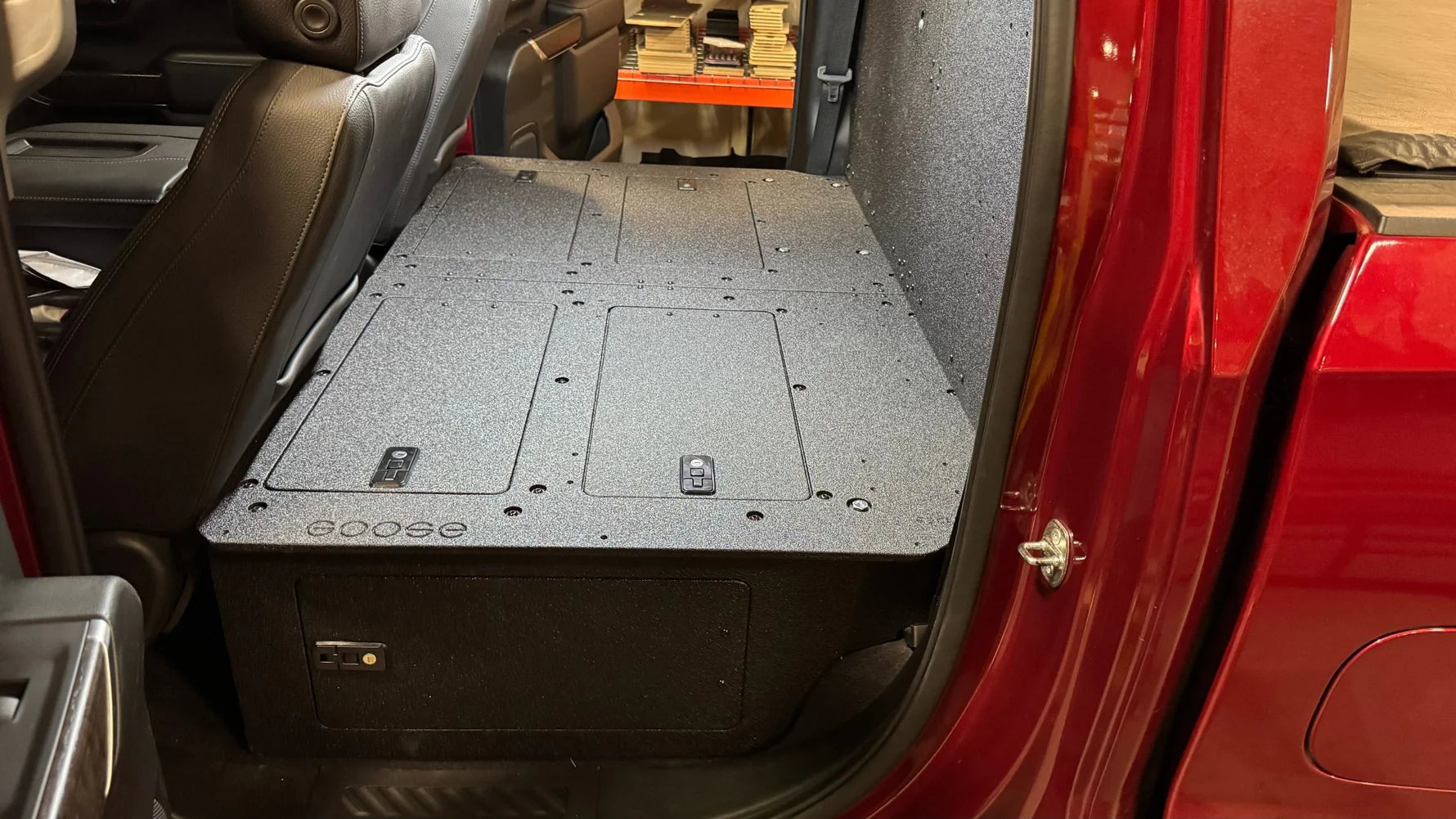 CHEVY - SILVERADO - 4TH GEN - GMC - SIERRA - 2019-PRESENT - 5TH GEN - EXPLORE SERIES - CREW CAB - SEAT DELETE PLATE SYSTEM - SECOND ROW - 100% Front View