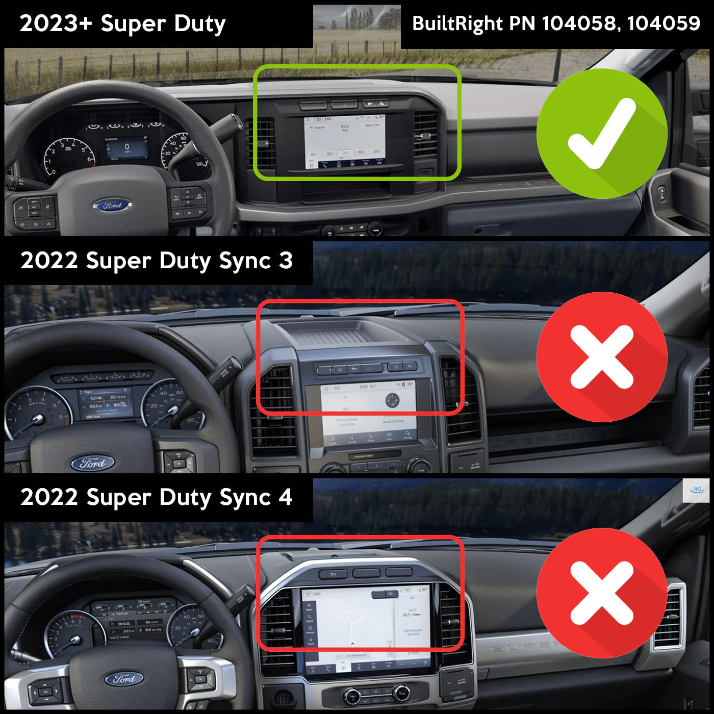 DASH MOUNT | 2023+ FORD SUPER DUTY F250, F350, F450 Fitment 