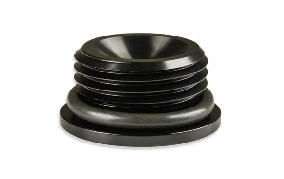 Earl's -10 AN Port Plug w/ O-Ring Seal, Black Anodized Aluminum Front View Black