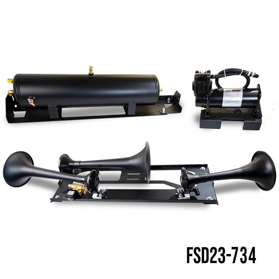 DIRECT FIT TRAIN HORN AND ONBOARD AIR SYSTEMS FOR 2023-2025 FORD SUPER DUTY F-250 / F-350 / F-450