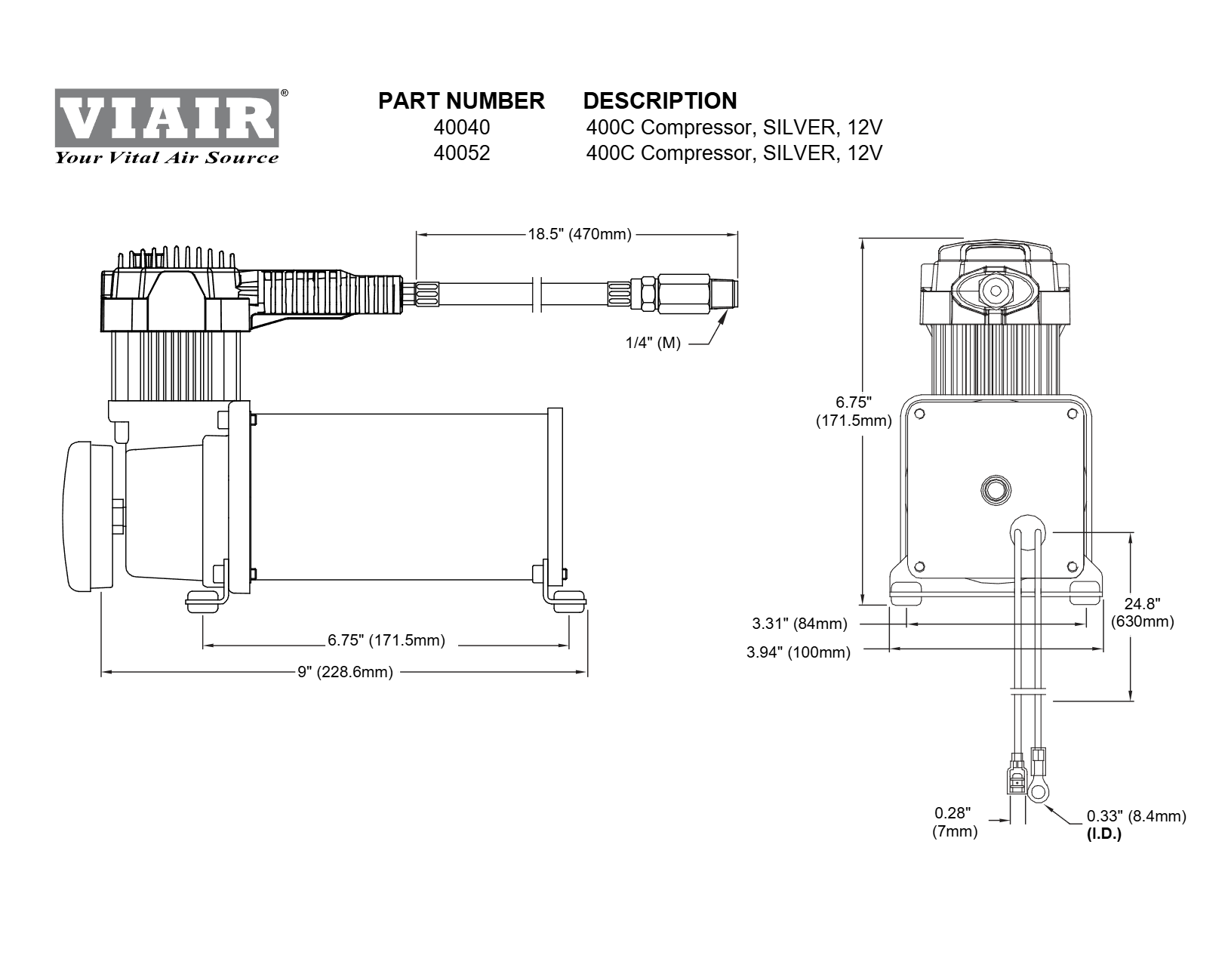 Viair 400C Compressor Front View