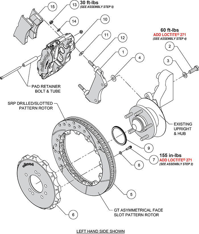 Forged Narrow Superlite 6R Big Brake Front Brake Kit RED (Hat) 240SX | 300ZX | Skyline R32 | 17" Wheel Diameter Minimum