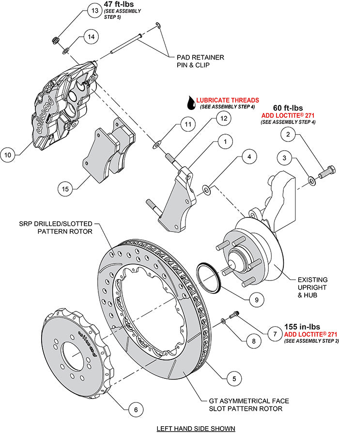 AERO6 Big Brake Front Brake Kit Drilled/Slotted RED 240SX | 300ZX | Skyline R32 | 18" Wheel Diameter Minimum