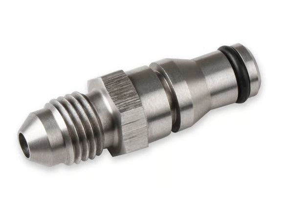 Earl's -4AN Male to OE (original equipment) Late Model Ford/GM/Chrysler Clutch Master Cylinder & Clutch Release Bearings Front View Silver