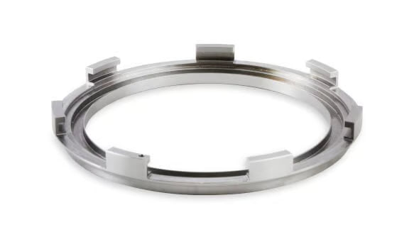 Earl's Late Model USCAR Fuel Pump Module Mounting Ring - Steel Front View Silver