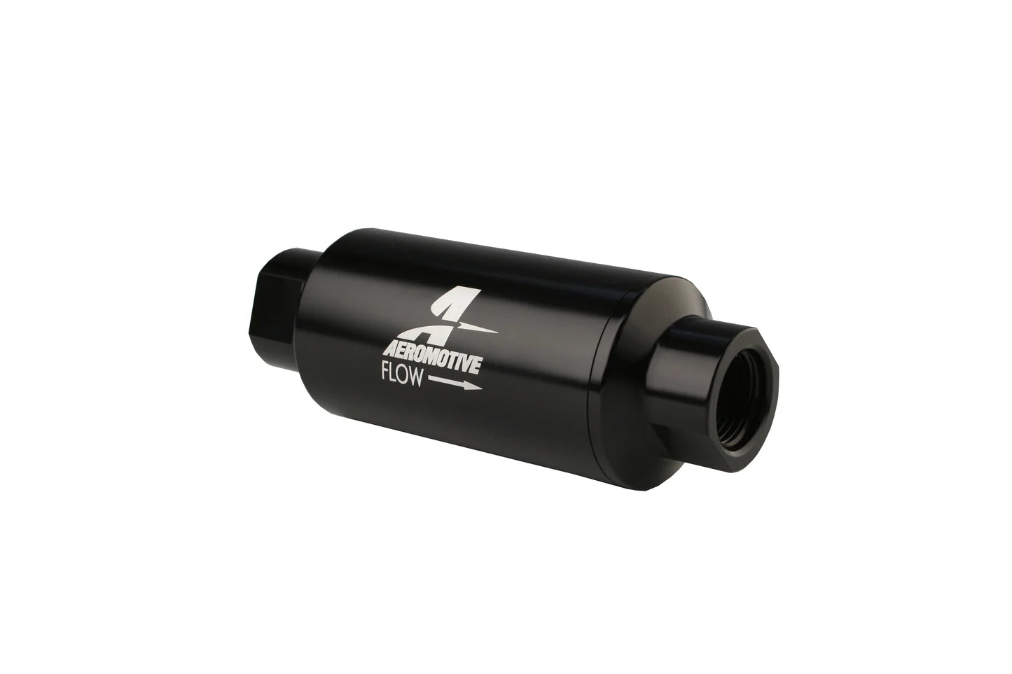 10 Micron Black Fuel Filter with ORB-10 Ports Front View