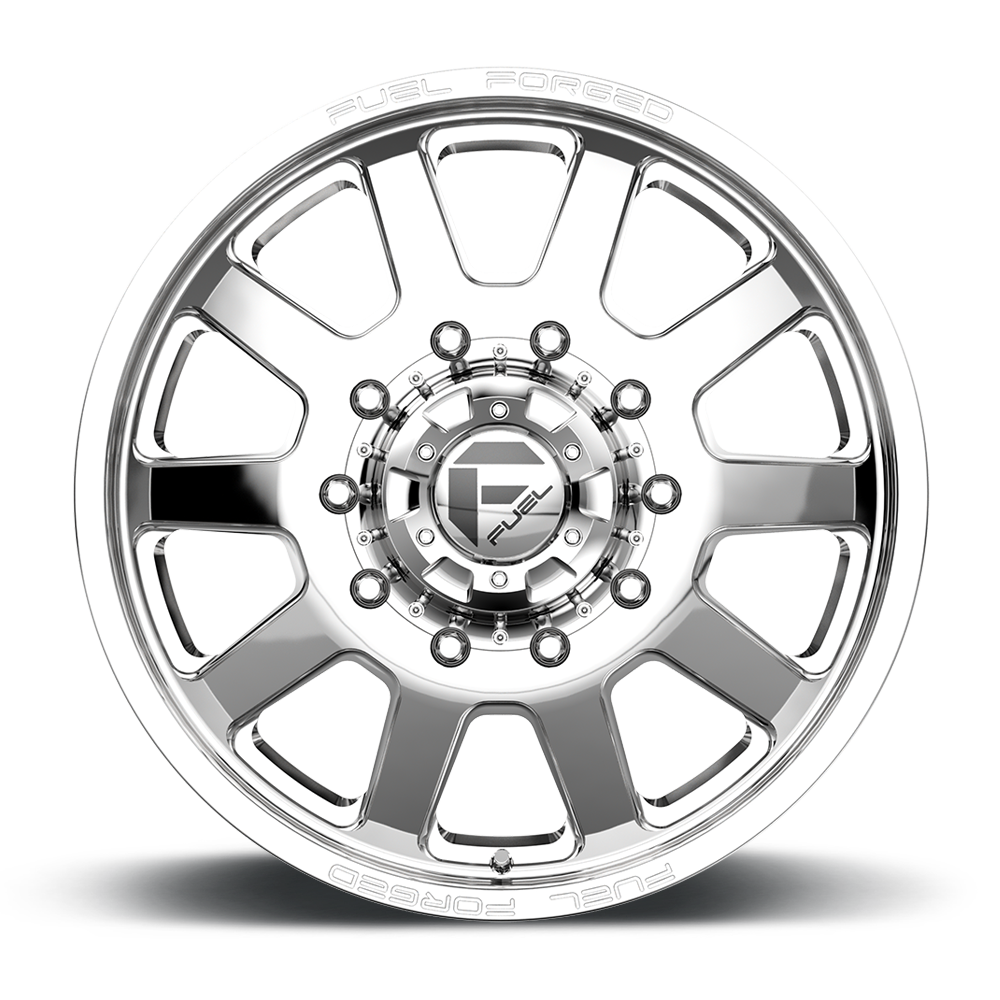 Fuel Wheels | FF09D DUALLY Front View Silver