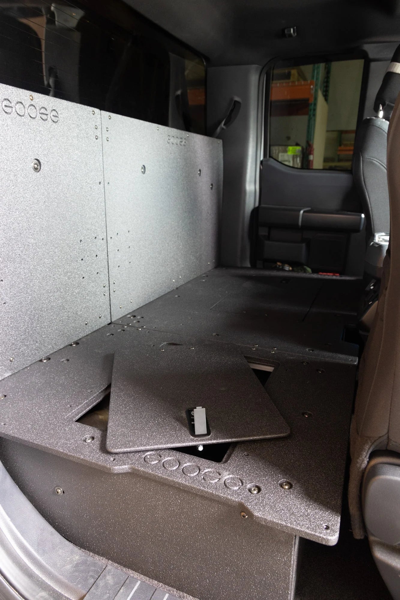 Ford F150 2015-Present 13th & 14th Gen. SuperCab - Second Row Seat Delete Plate System Front View