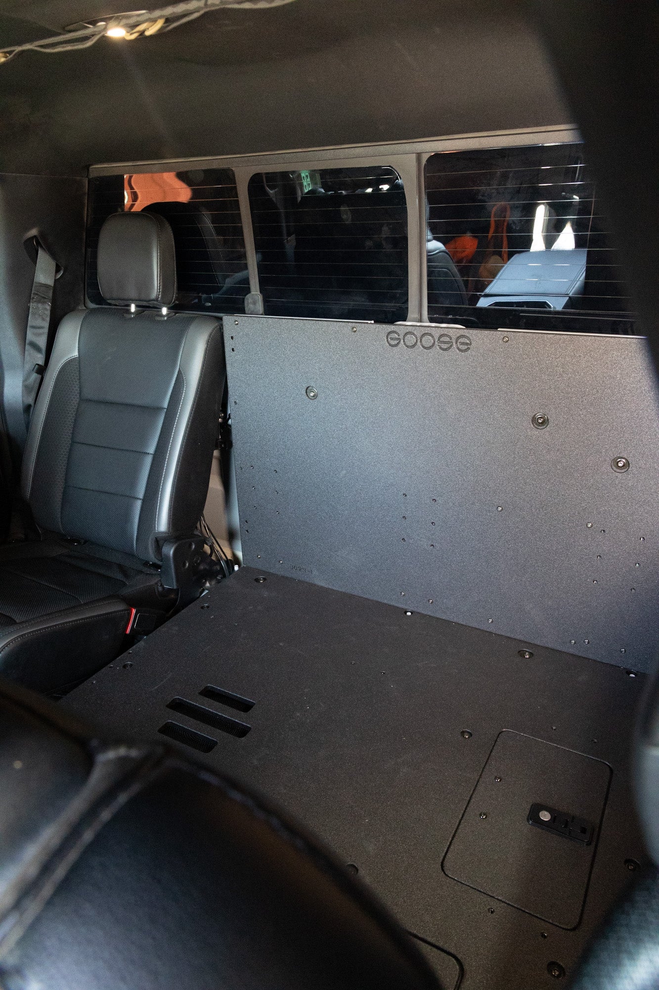 Ford Super Duty F250-F550 2017-Present 4th & 5th Gen. Crew Cab - Second Row Seat Delete Plate System Front View