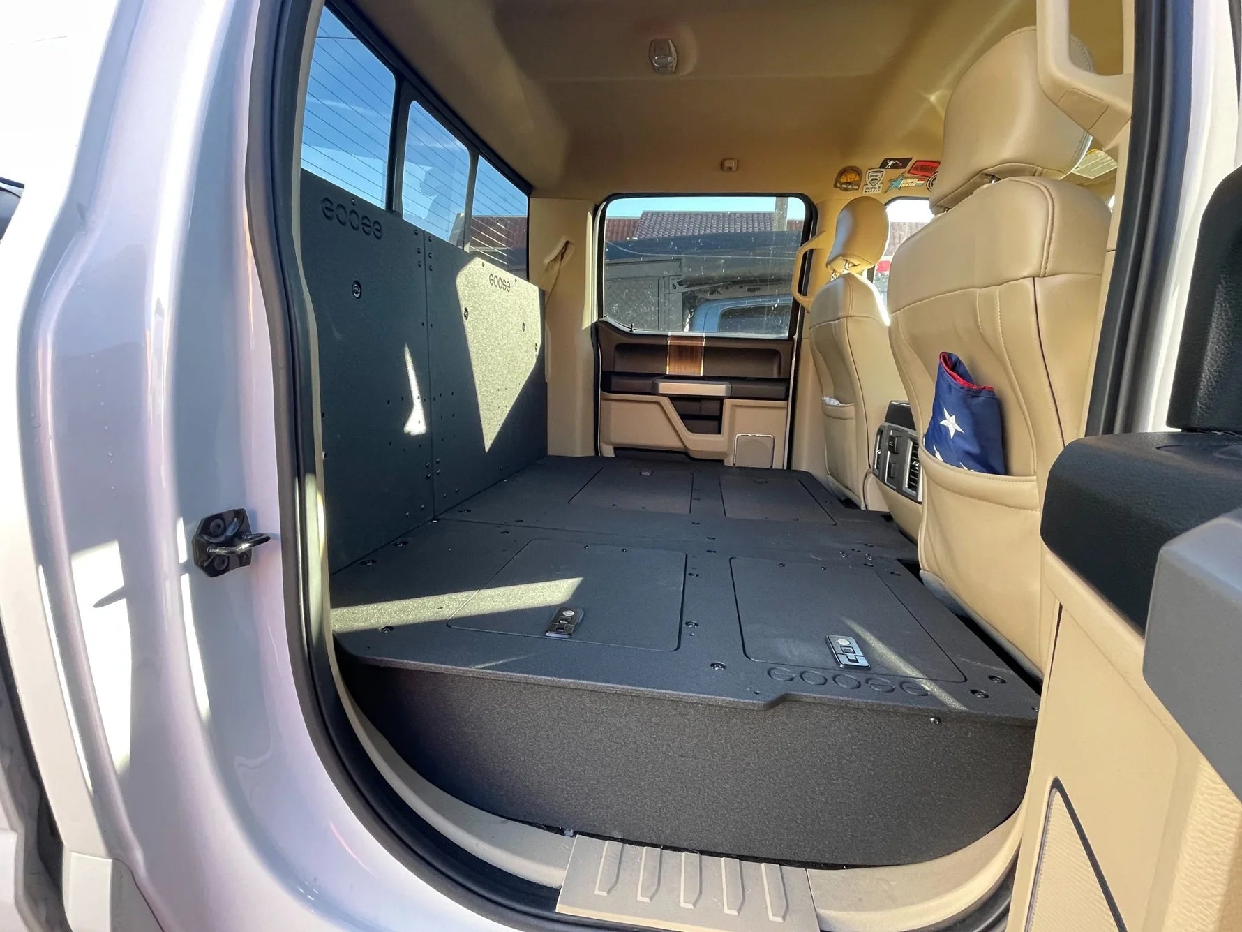 Ford Super Duty F250-F550 2017-Present 4th & 5th Gen. Crew Cab - Second Row Seat Delete Plate System Front View