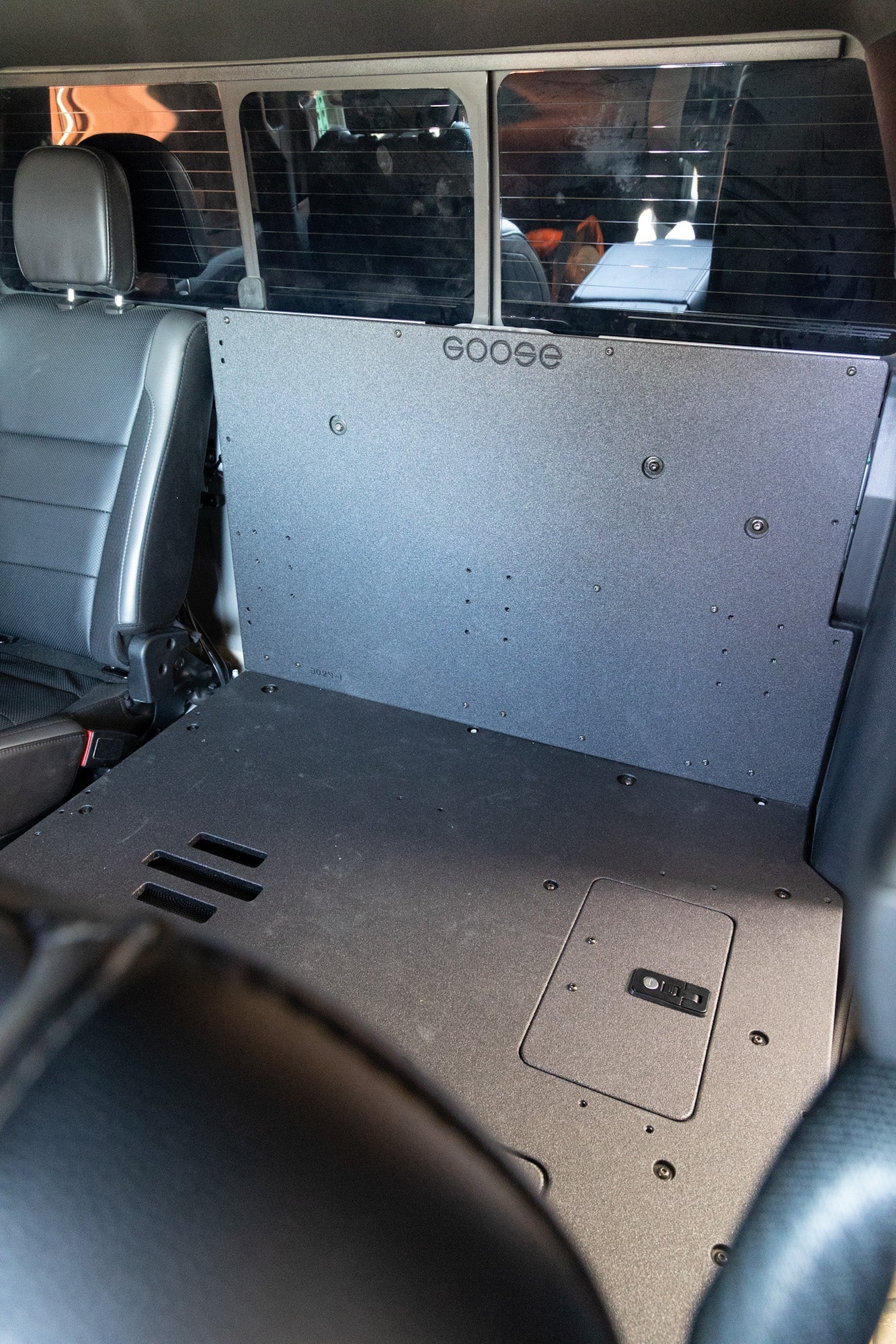 Ford Super Duty F250-F550 2017-Present 4th & 5th Gen. Crew Cab - Second Row Seat Delete Plate System Front View