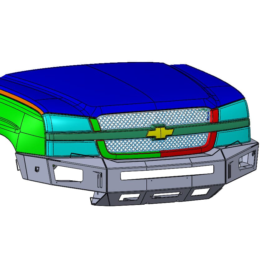 2003-2007 CHEVY SILVERADO 1500 OCTANE FRONT WINCH BUMPER Front View